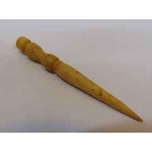 Sewing Stiletto Needle Bone 19th Century Antique Victorian Carved Decorated Tool